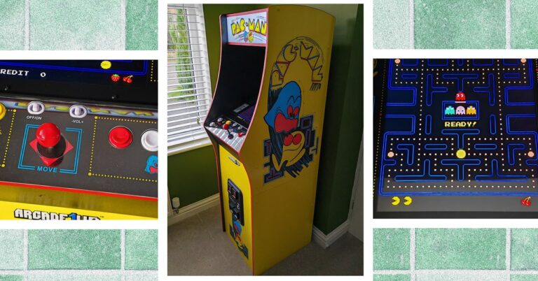 Arcade1Up Pac Man Deluxe Arcade Machine Reviewer Collage 092024 SOURCE Simon Hill