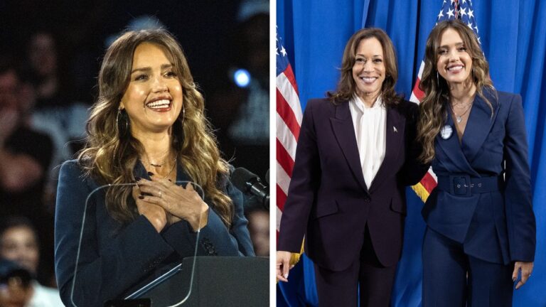 jessica alba kamala harris campaign rally texas photo feature